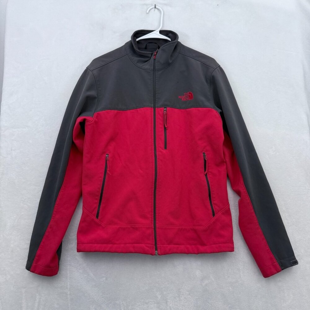 The North Face Jacket Mens S Gray Full Zip Soft Shell Windwall Windbreaker
